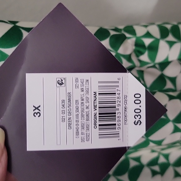 Ava and Viv 3x Green and White Party Dress - Picture 5 of 7